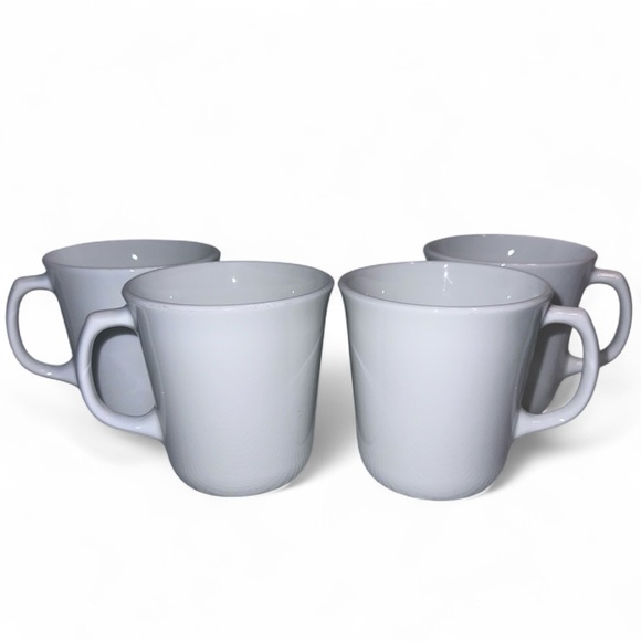 Set of 4 Vintage CorningWare White Coffee Mugs Microwave Safe Made In USA - Picture 2 of 8